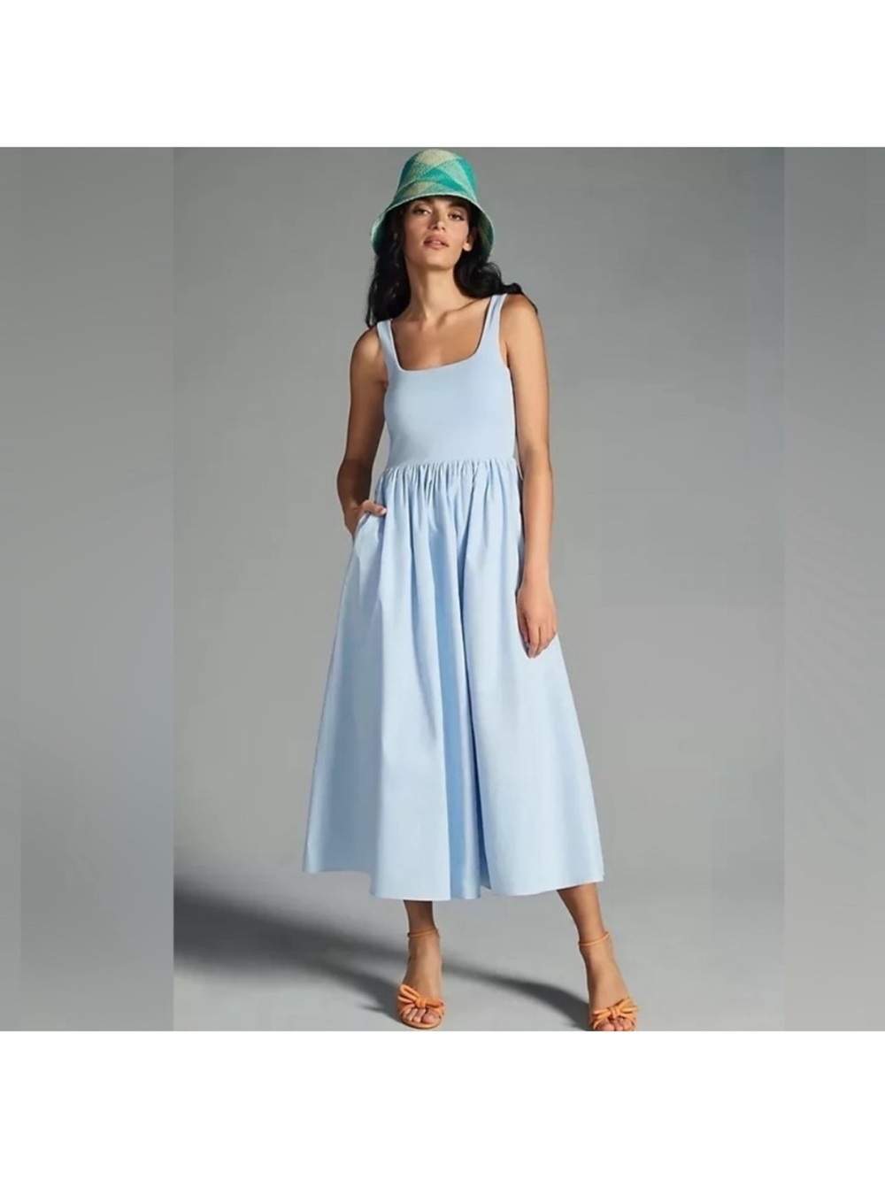 Sophie Rue Light Blue Sleeveless Midi Dress